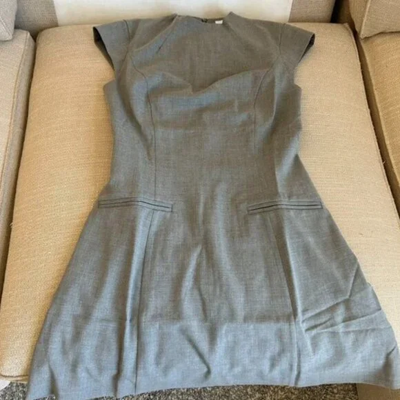 reformation vivienne mini dress Reformation Vivienne Mini Dress - Charcoal Gray Business Causal